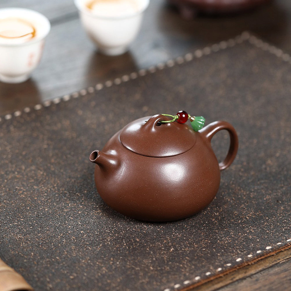 Yixing Purple Clay Gongfu Teapot with Ergonomic Handle