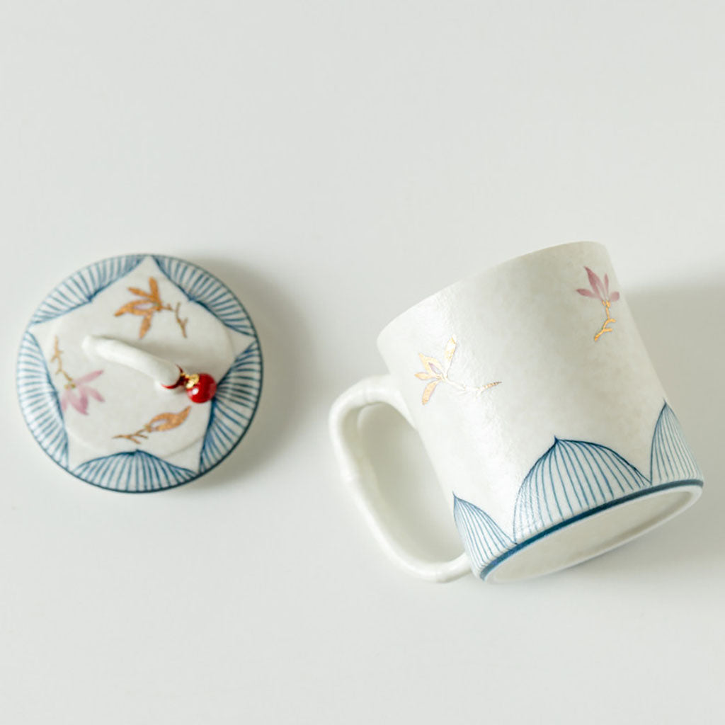 Ceramic Bamboo Orchid Tea Cup with Infuser