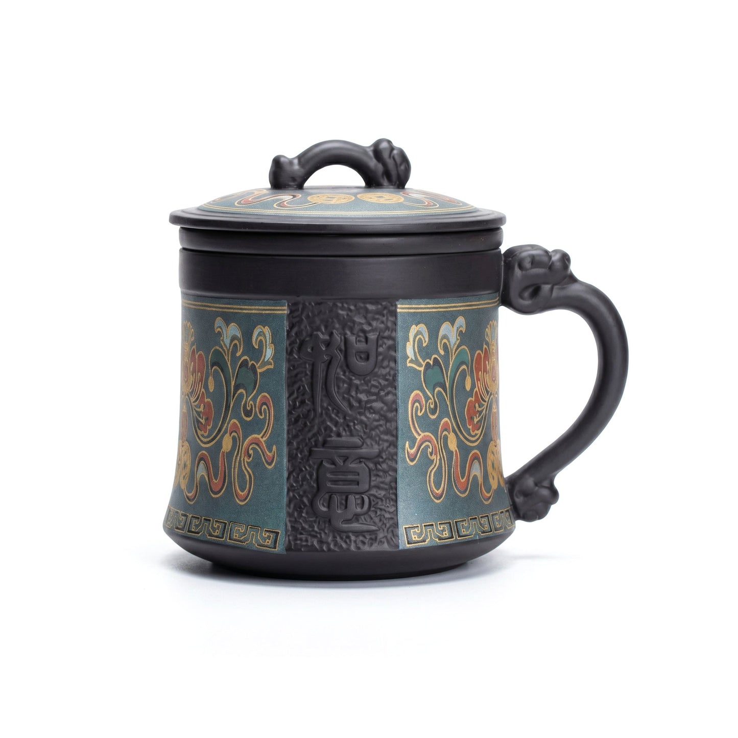Yixing Purple Clay Tea Cup with Infuser and Lid