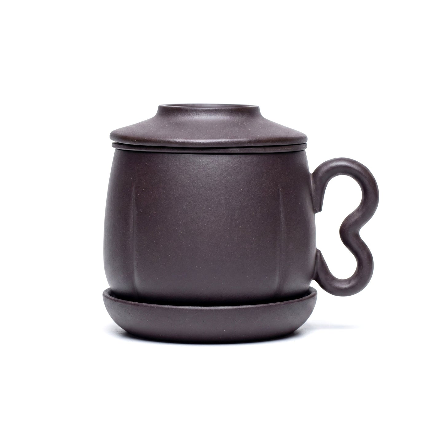 Yixing Black Clay Tea Cup with Removable Infuser and Lid