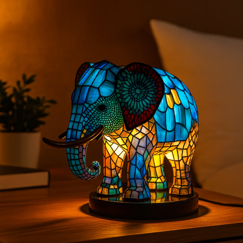 Animal Stained Glass Effect Table Lamp