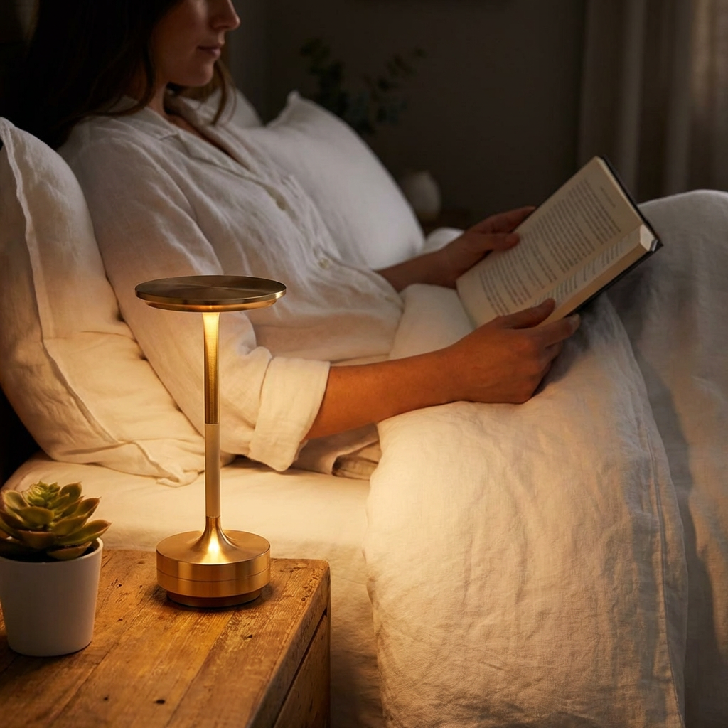 Rechargeable LED Touch Control Table Lamp in Metal