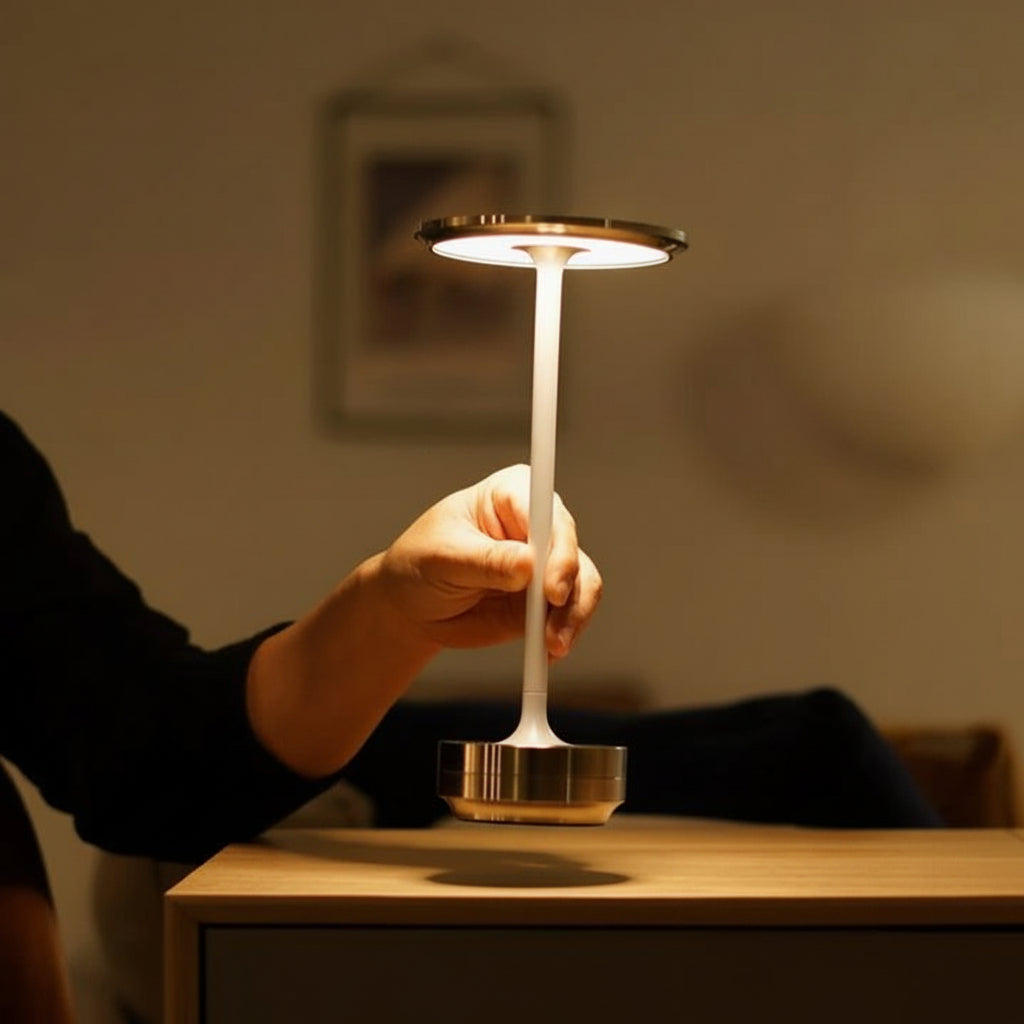 Rechargeable LED Touch Control Table Lamp in Metal