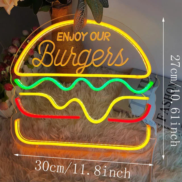 Neon Tacos LED Night Light for Restaurants and Kitchens