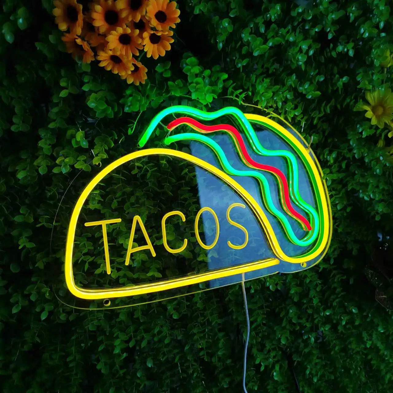 Neon Tacos LED Night Light for Restaurants and Kitchens