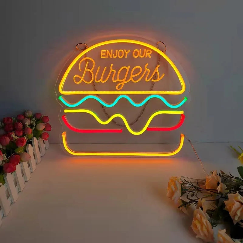 Neon Tacos LED Night Light for Restaurants and Kitchens