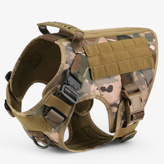 Adjustable Tactical Dog Harness with Control Handle and Breathable Padding