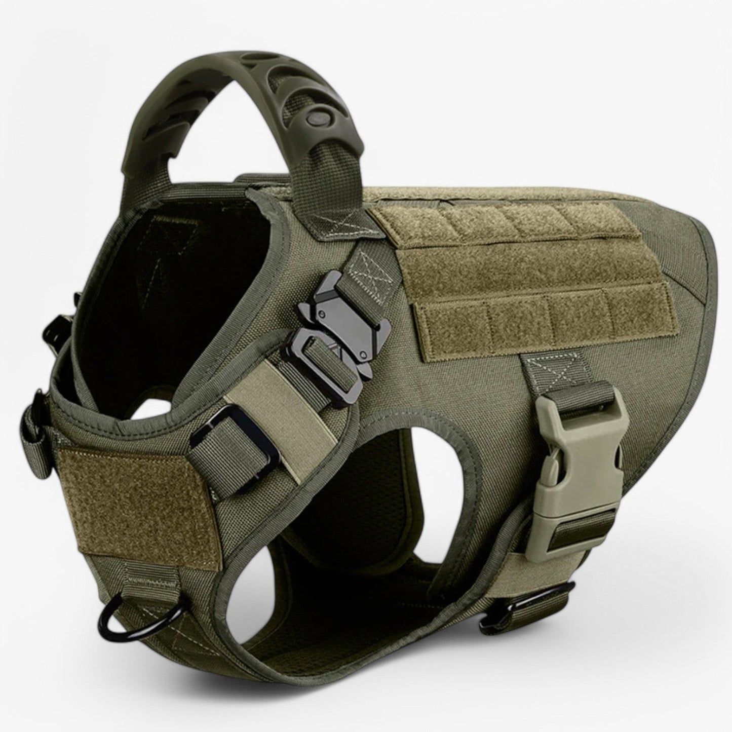 Adjustable Tactical Dog Harness with Control Handle and Breathable Padding
