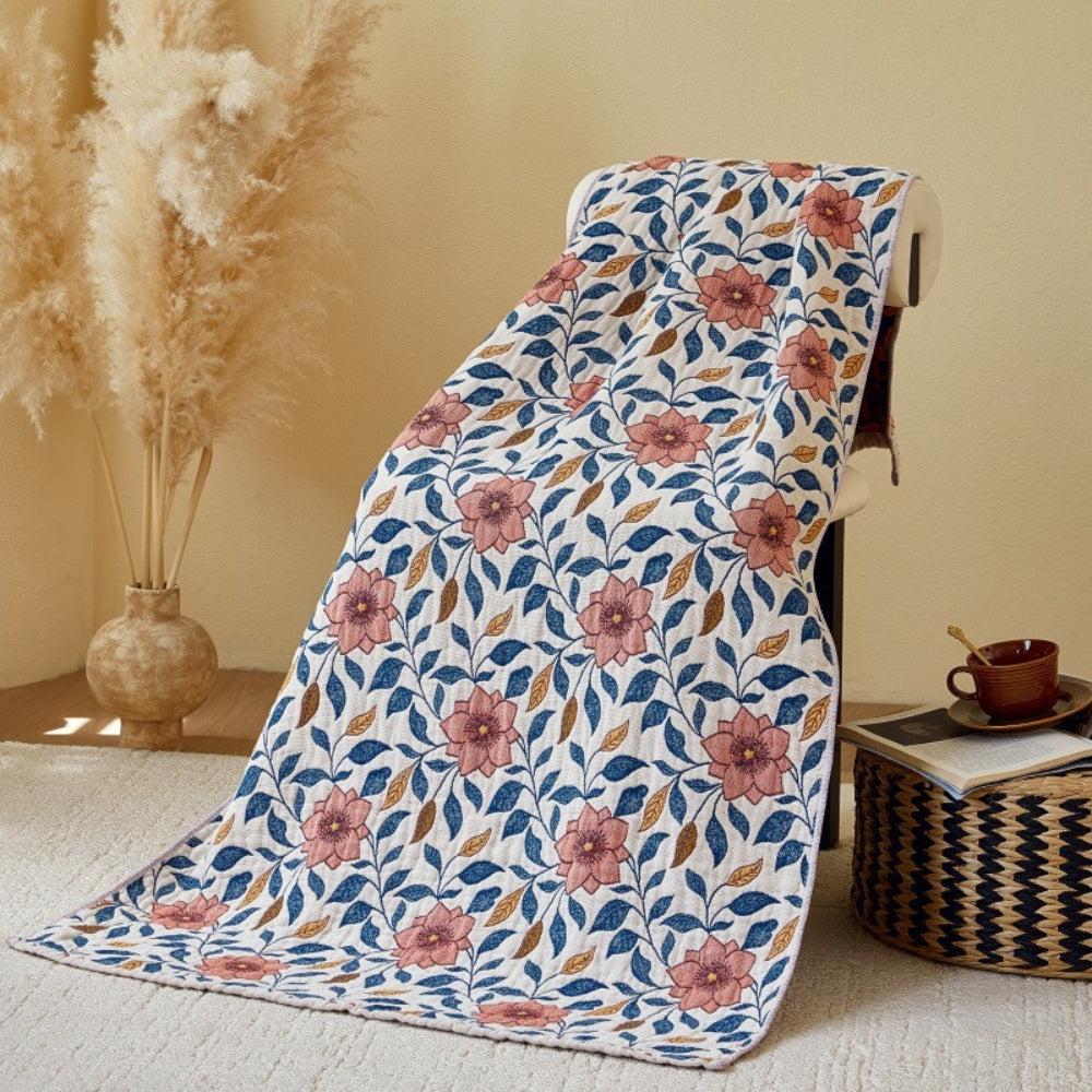 Floral Leaf Cotton Bath Towel