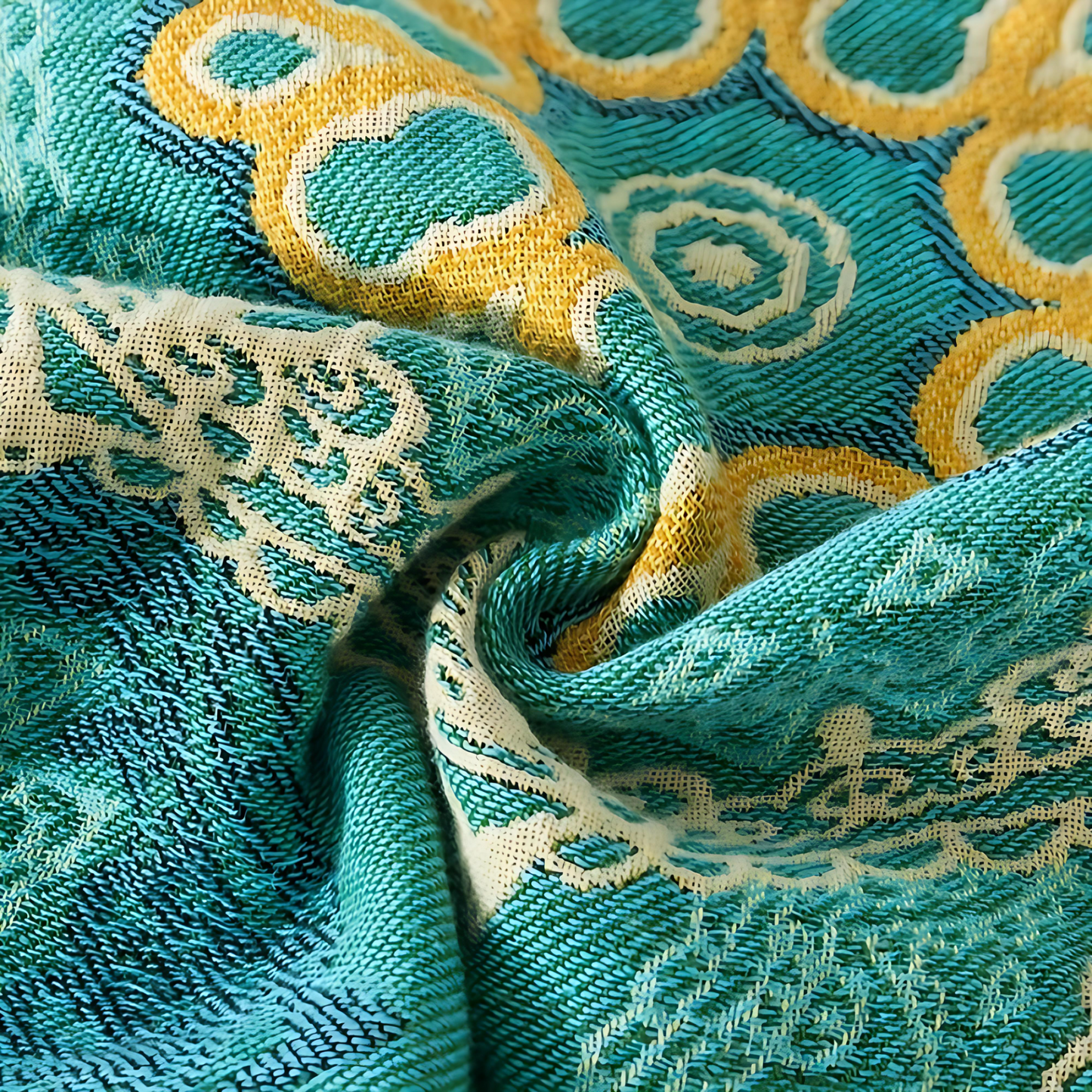 Teal Mandala Cotton Lightweight Blanket