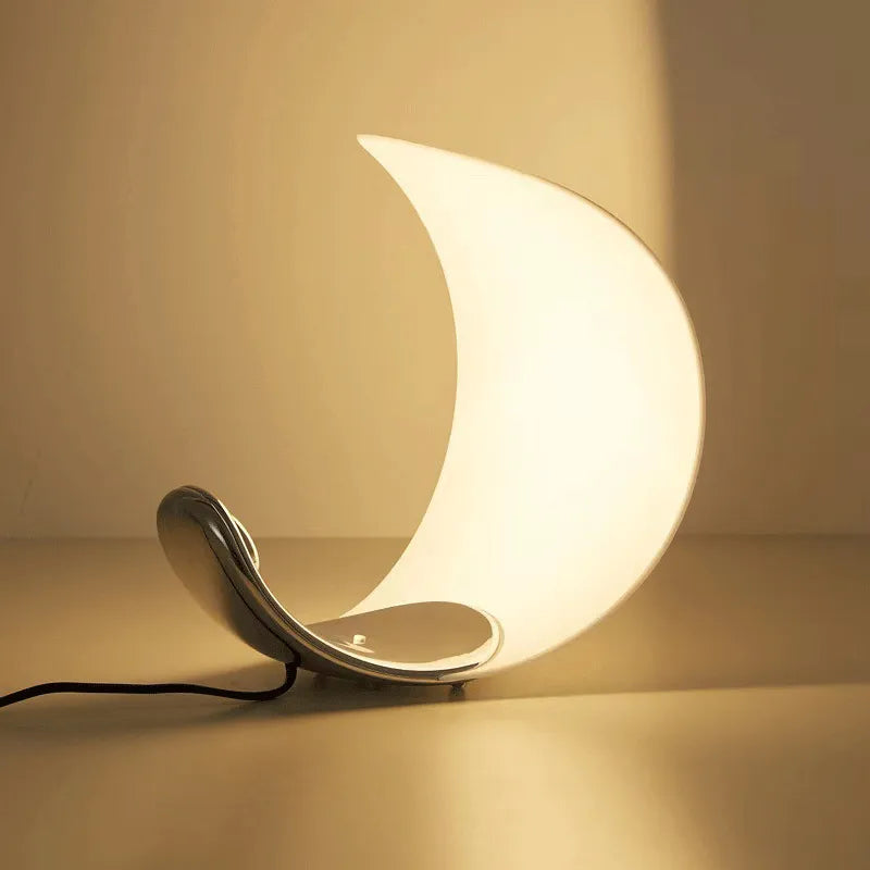 Italian Adjustable LED Desk Lamp in Crescent Moon Design