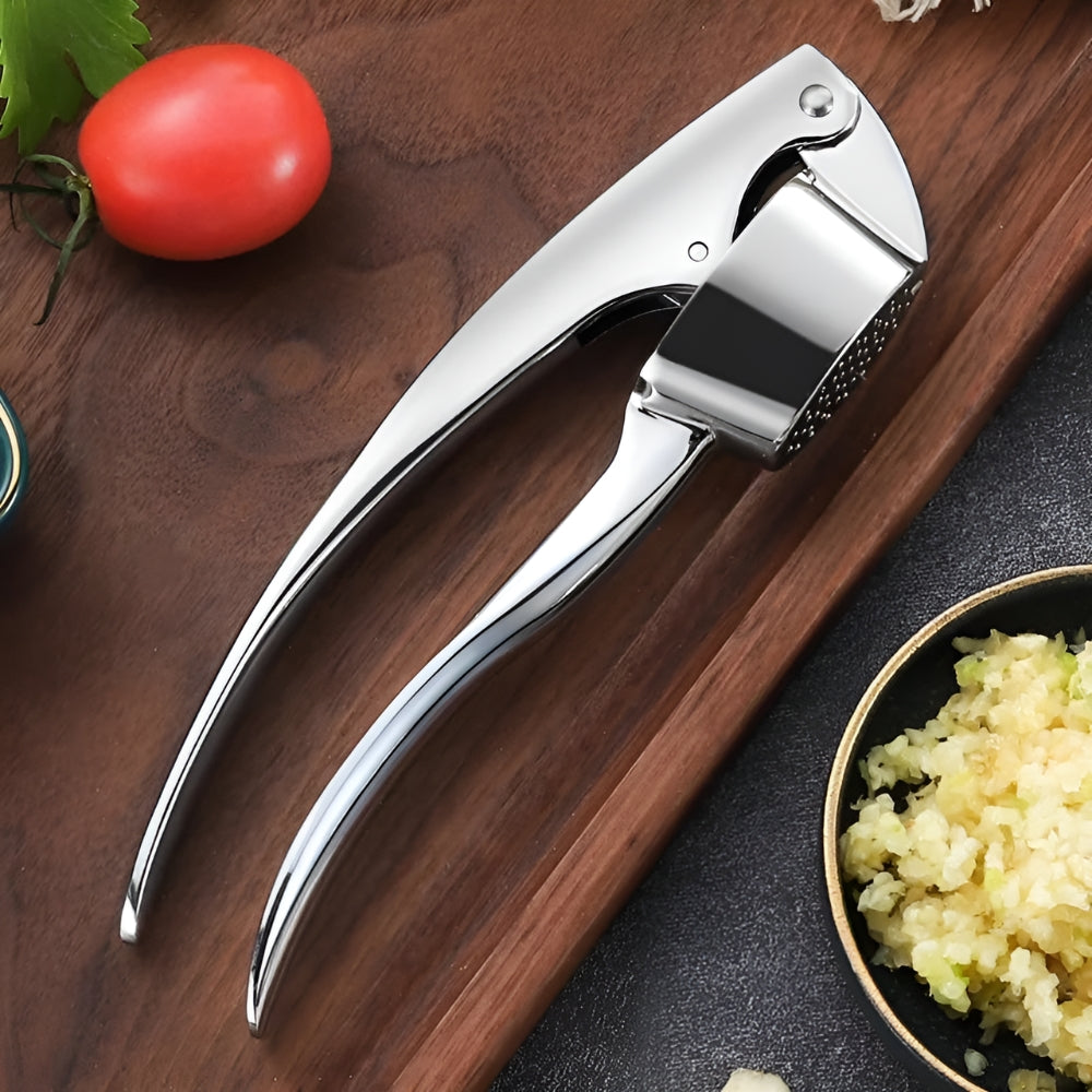 Stainless Steel Garlic Squeezer with Ergonomic Non-Slip Handle