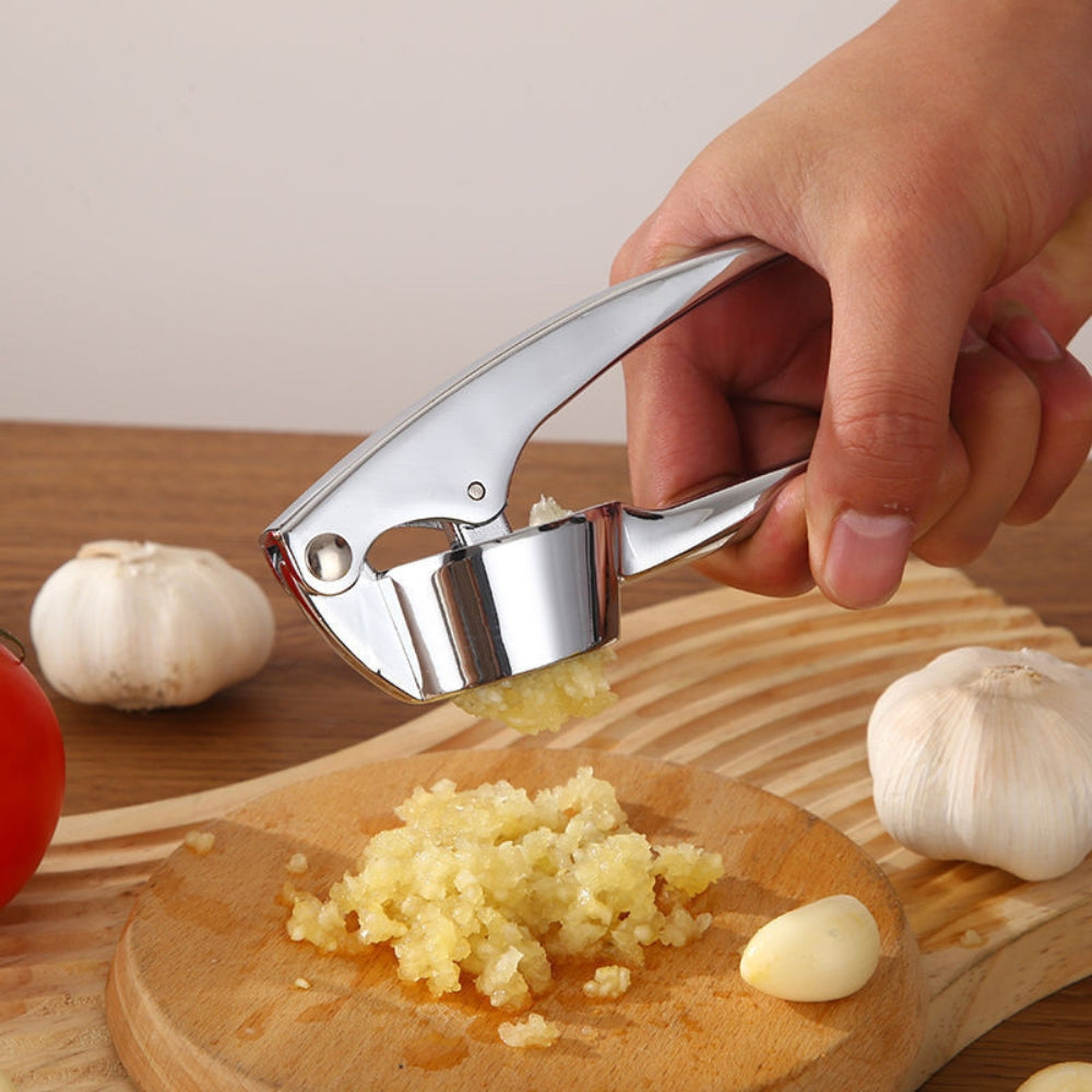 Stainless Steel Garlic Squeezer with Ergonomic Non-Slip Handle