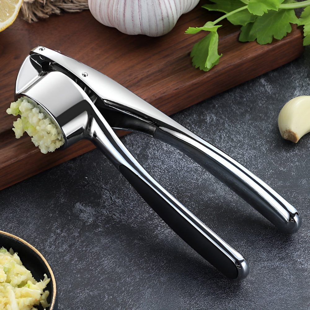 Stainless Steel Garlic Squeezer with Ergonomic Non-Slip Handle