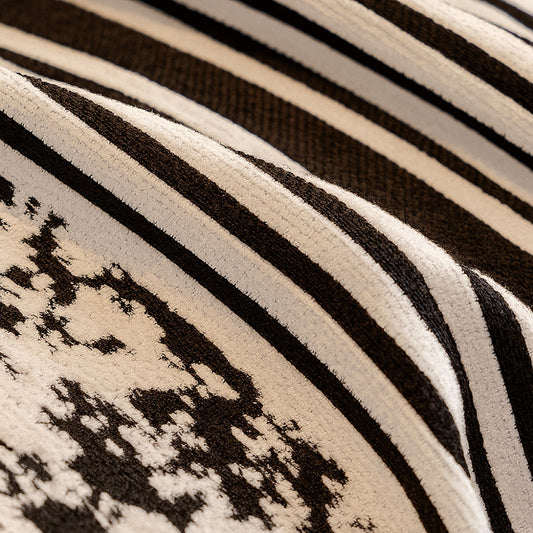 Chenille Mosaic Lines Sofa Cover with Tassels