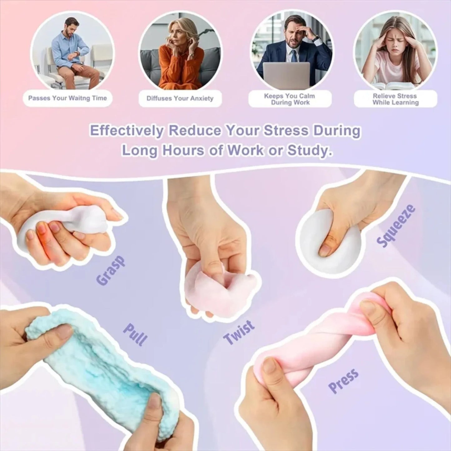 Textured Stress Relief Squeeze Ball with Sound