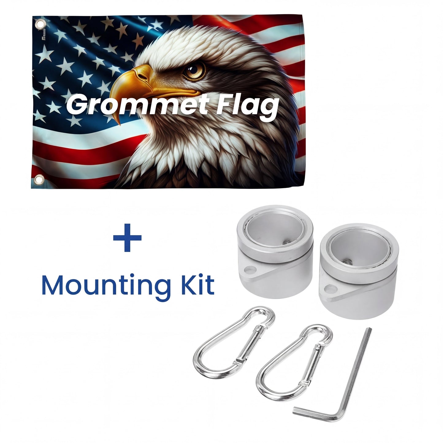 Patriotic Eagle Canvas Grommet Flag - Double-Sided, 3 Sizes Available