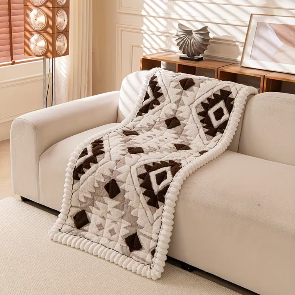 Thick Quilted Plush Couch Cover with Anti-Slip Backing