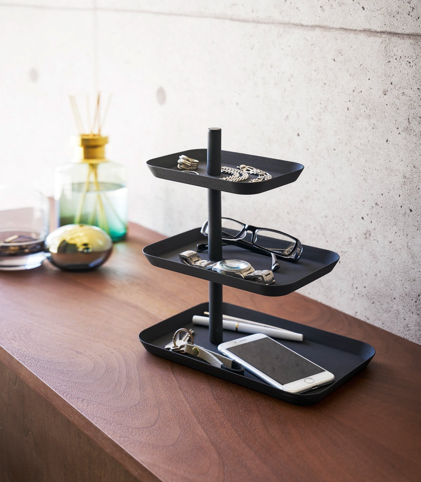 Three-Tier Revolving Metal Accessory Organizer