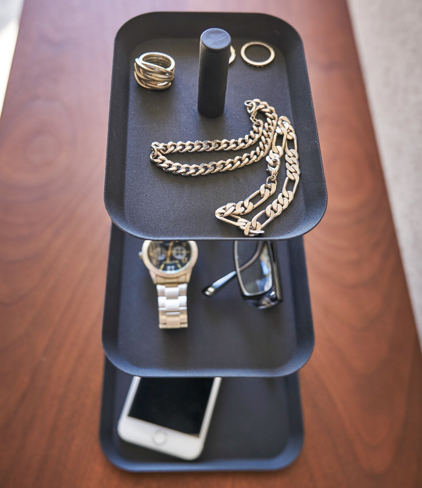 Three-Tier Revolving Metal Accessory Organizer