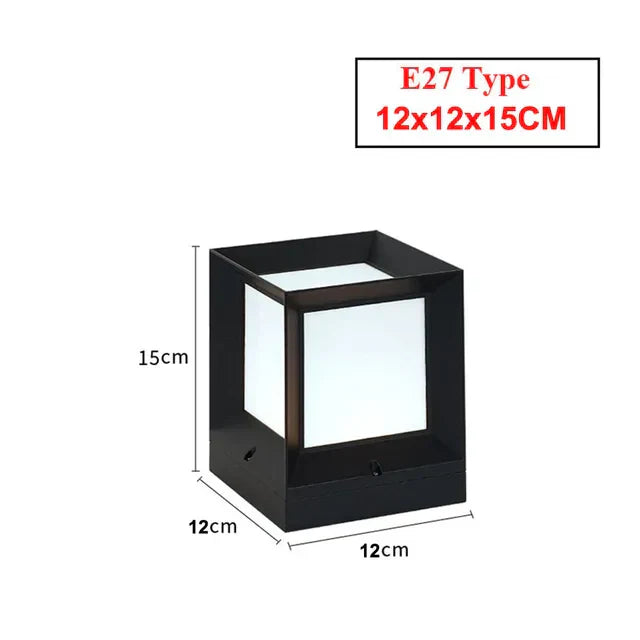 Outdoor Pillar Light for Gate Posts and Entryways, Aluminum and Glass Design
