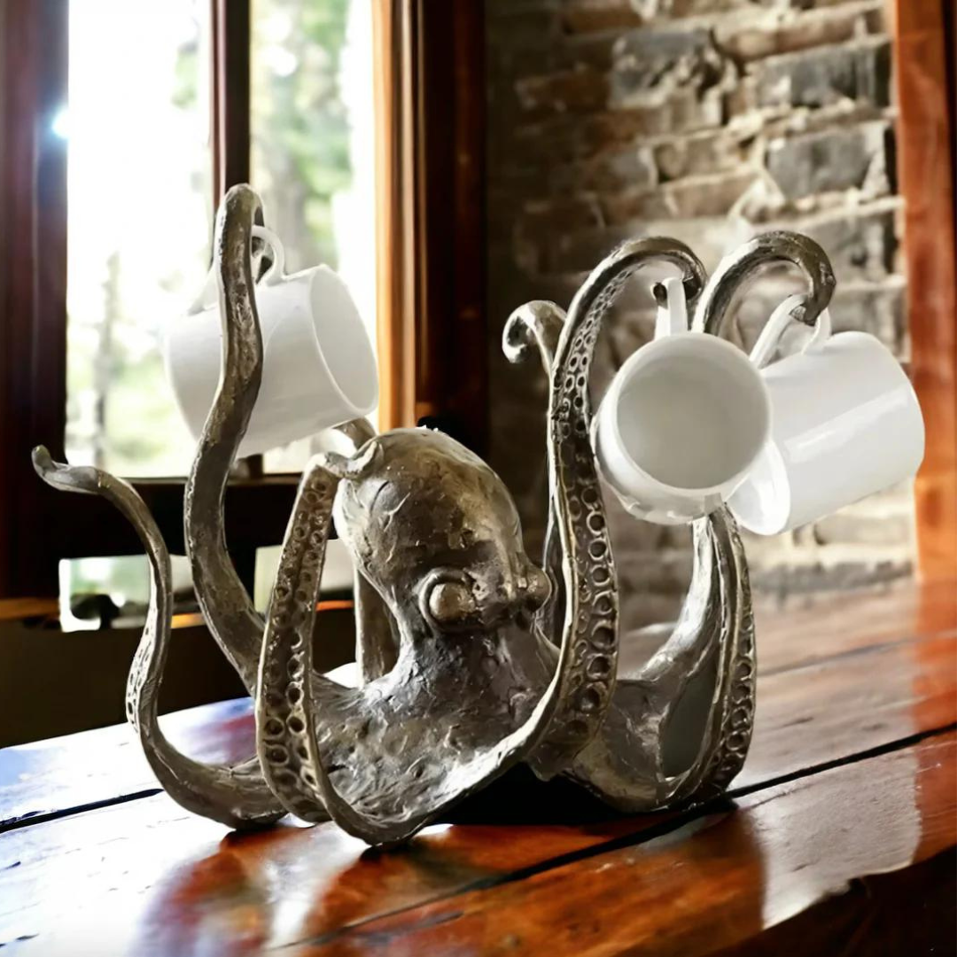 Antique Bronze Kraken Octopus Mug Holder