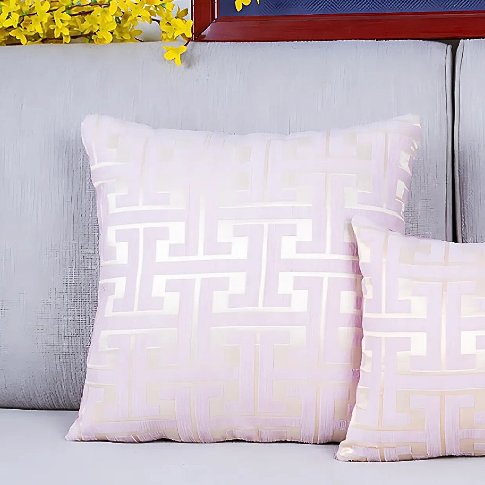 Embroidered Maze Pattern Chenille Cushion Cover
