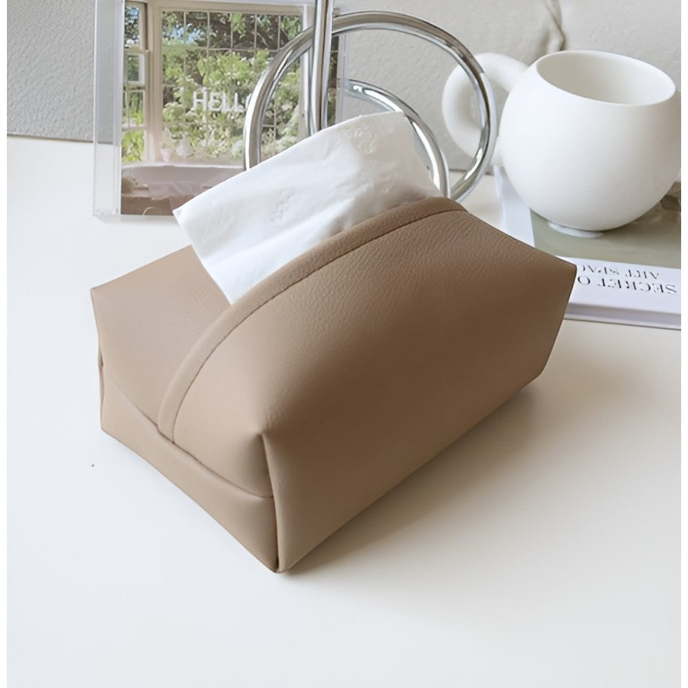 Stylish PU Leather Tissue Case for Home and Office