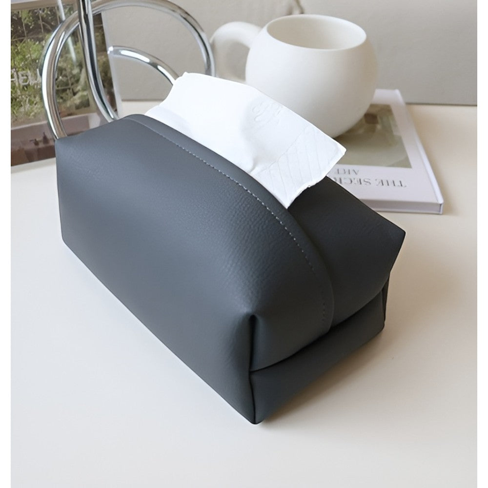 Stylish PU Leather Tissue Case for Home and Office