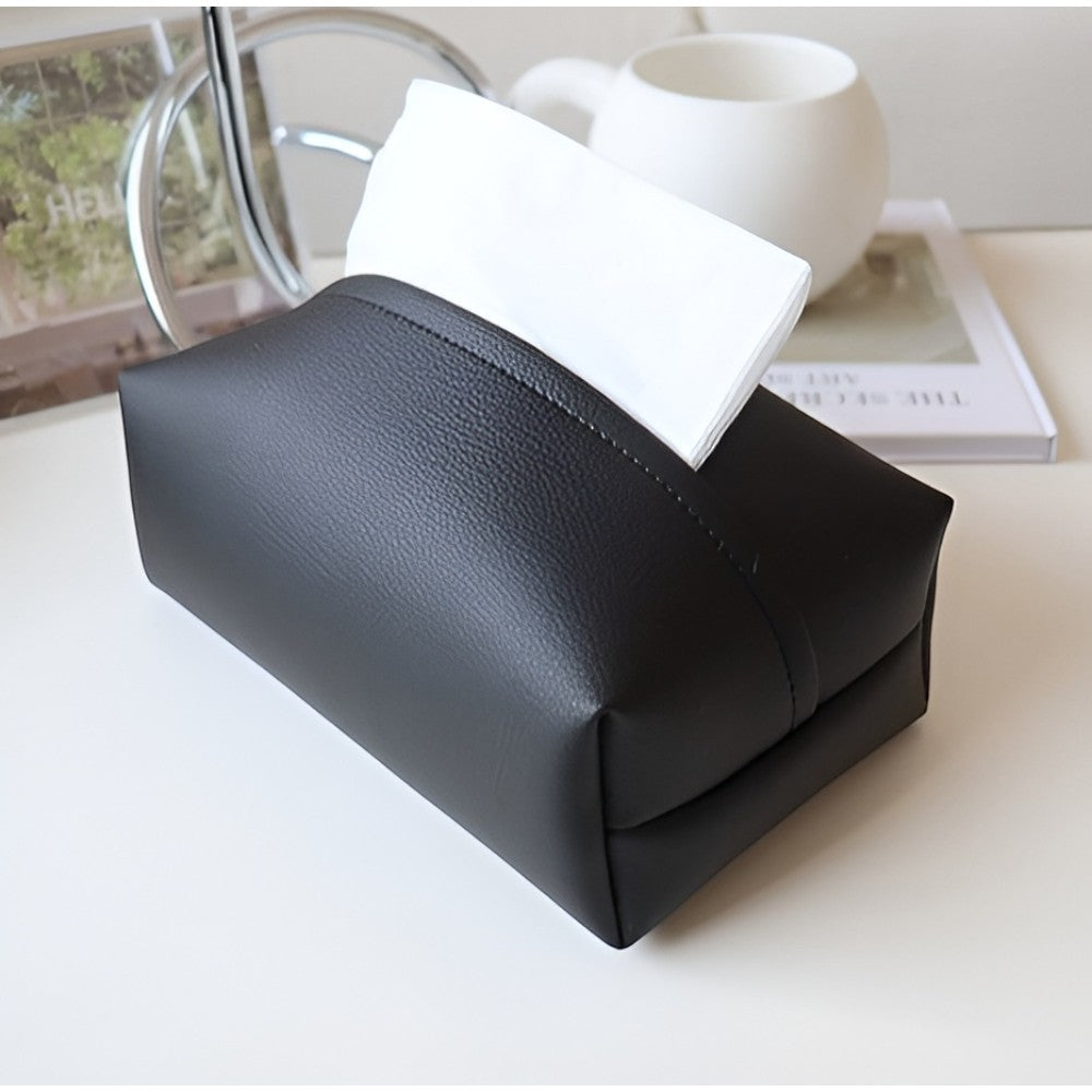 Stylish PU Leather Tissue Case for Home and Office