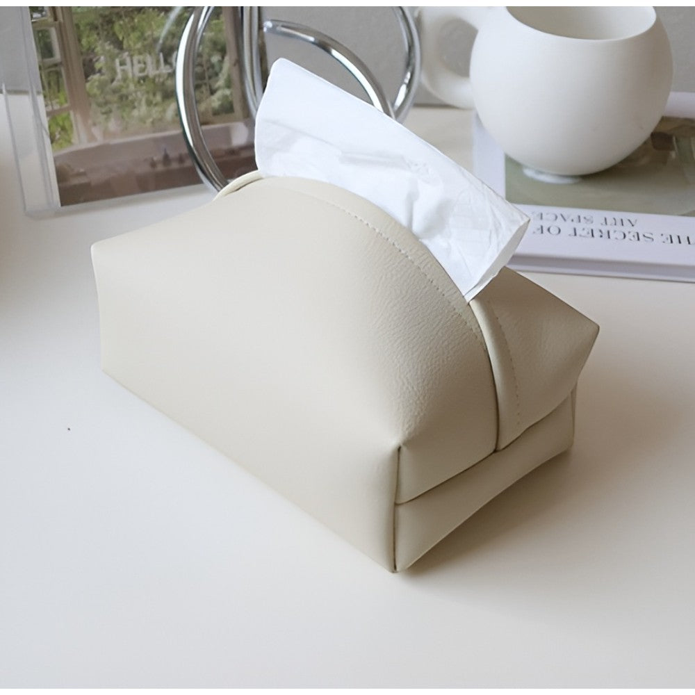 Stylish PU Leather Tissue Case for Home and Office