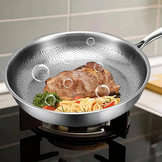 Titanium Non-Stick Deep Frying Pan with Fish Scale Texture