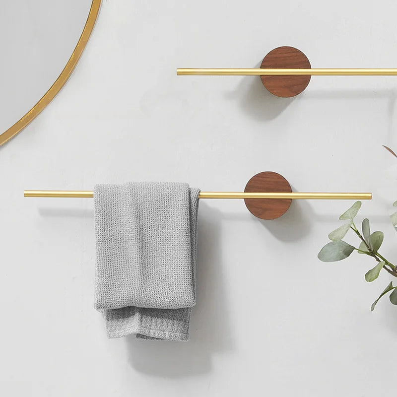 Modern Wall-Mounted Towel Rack in Gold or Black