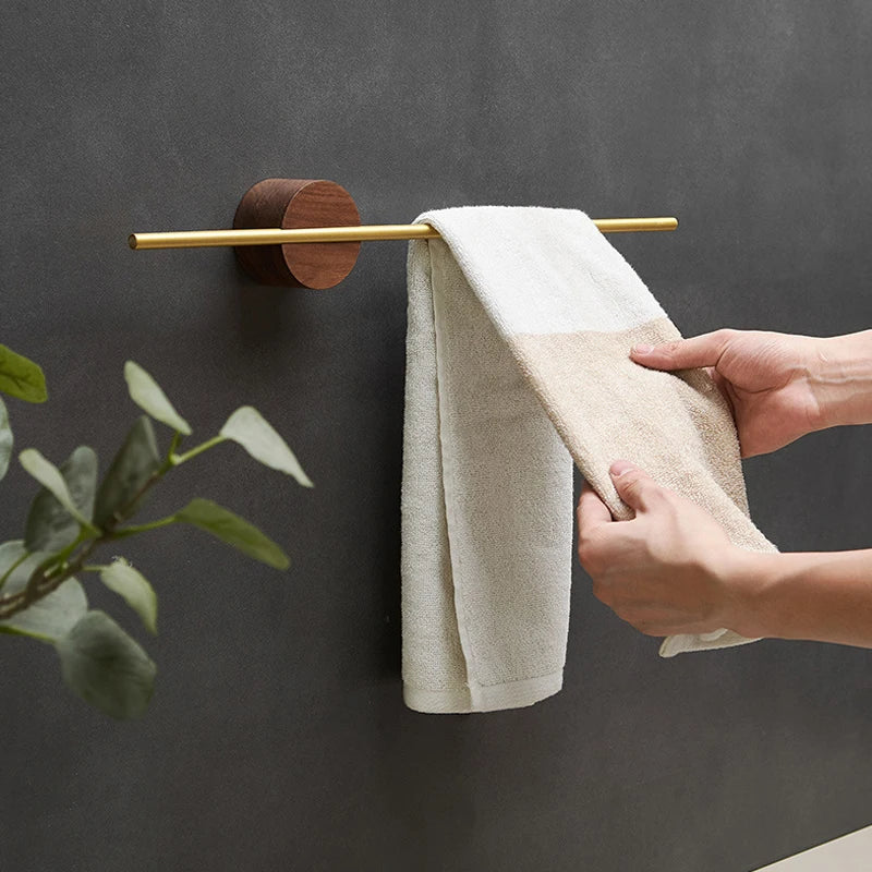 Modern Wall-Mounted Towel Rack in Gold or Black