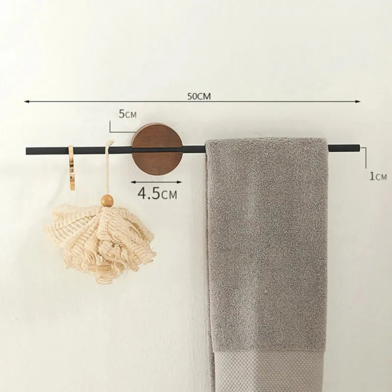 Modern Wall-Mounted Towel Rack in Gold or Black
