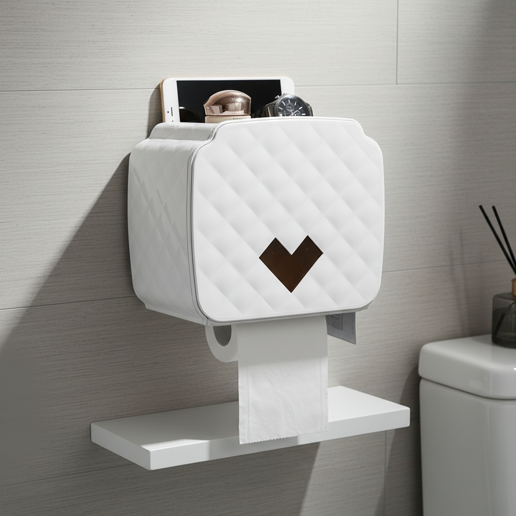 Waterproof Toilet Paper Dispenser with Shelf