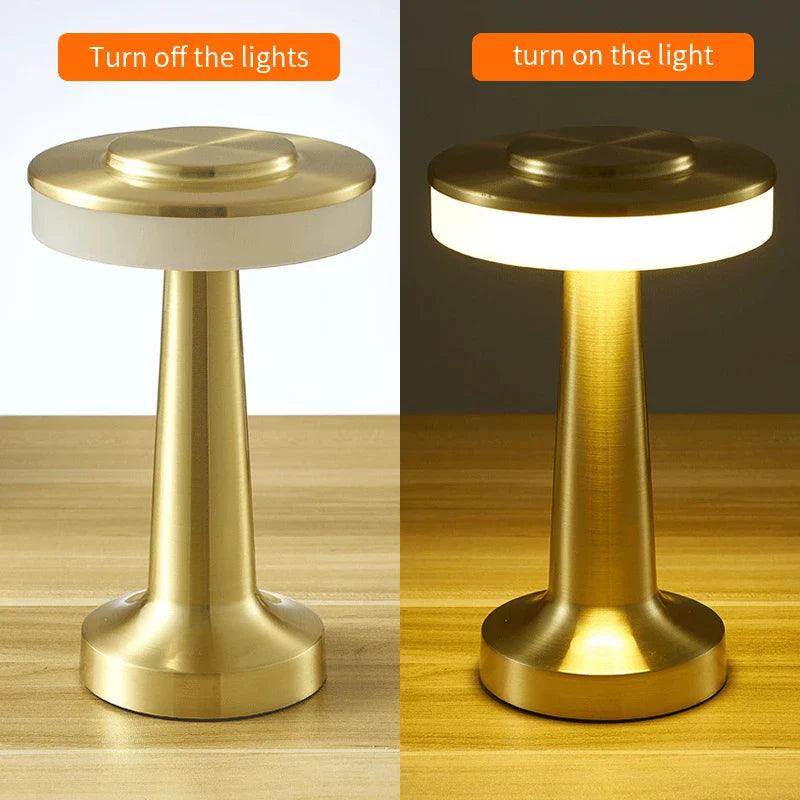 Portable Rechargeable LED Table Lamp with Touch Dimming - Gold, Silver, Rose Gold