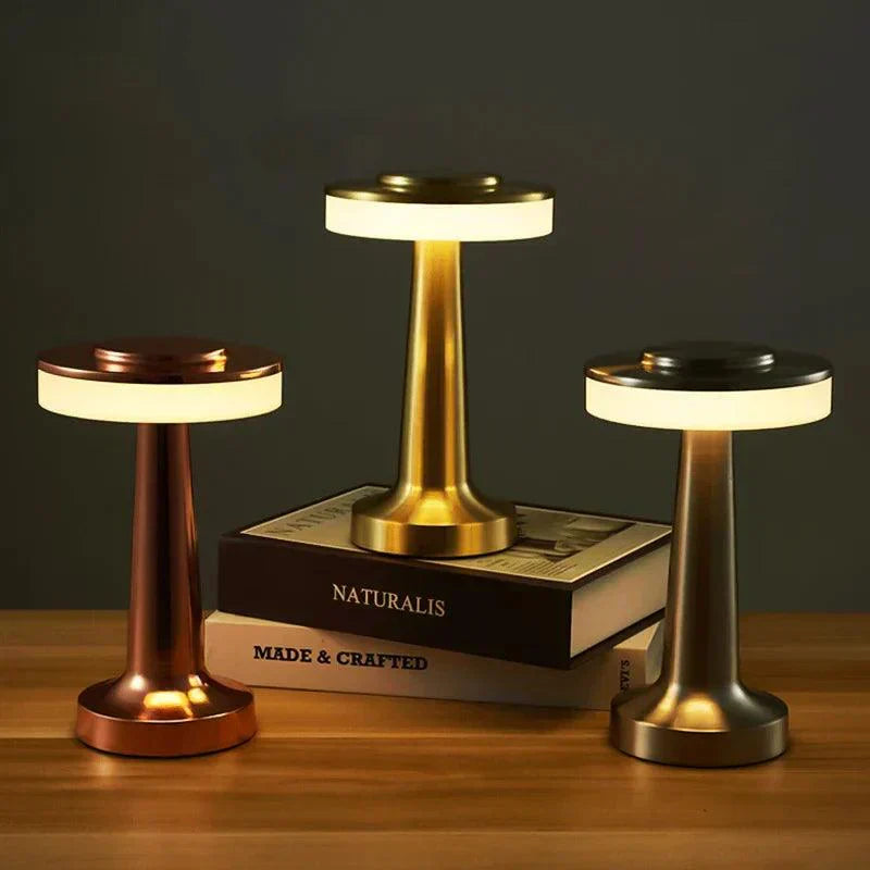 Portable Rechargeable LED Table Lamp with Touch Dimming - Gold, Silver, Rose Gold