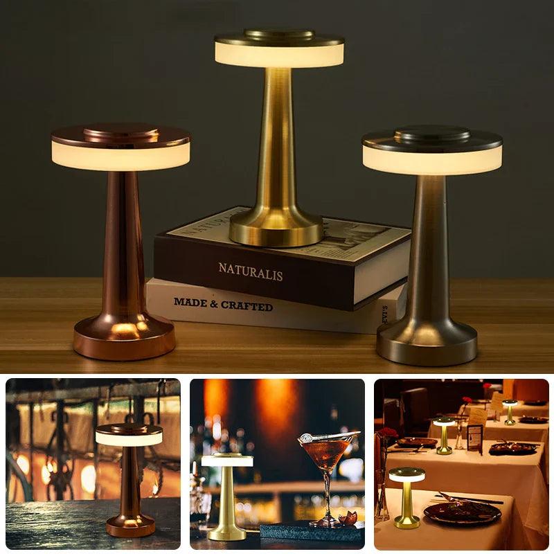 Portable Rechargeable LED Table Lamp with Touch Dimming - Gold, Silver, Rose Gold