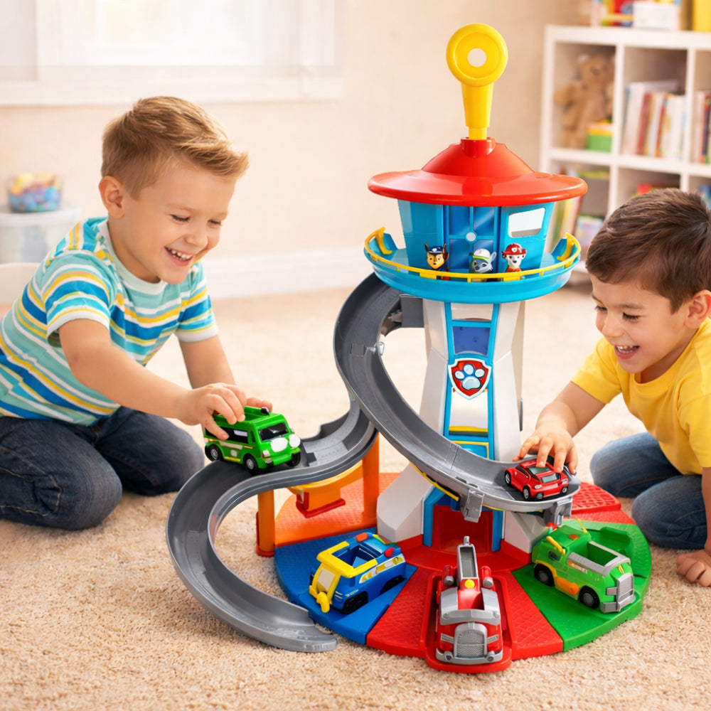 Toy Car Track Slide Tower Racing Playset for Kids