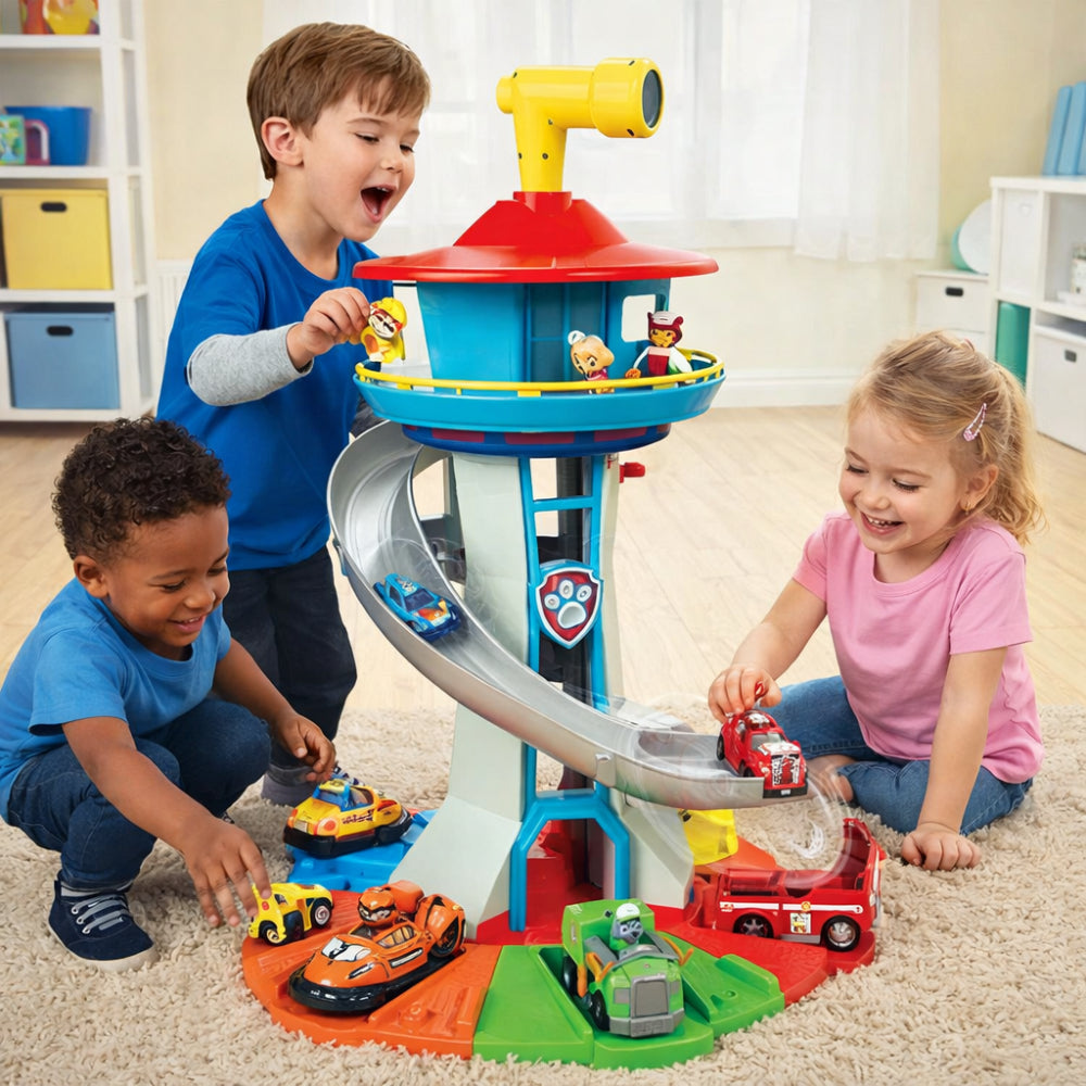 Toy Car Track Slide Tower Racing Playset for Kids