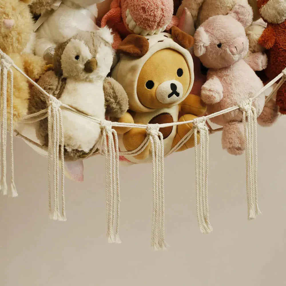 Cotton Rope Toy Hammock for Stuffed Animals - Corner Storage Solution