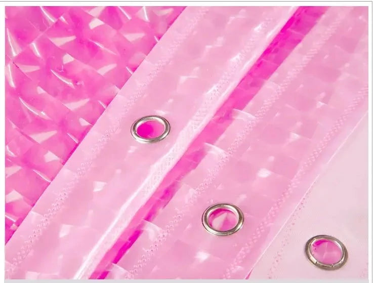Transparent 3D Cube Pattern EVA Shower Curtain