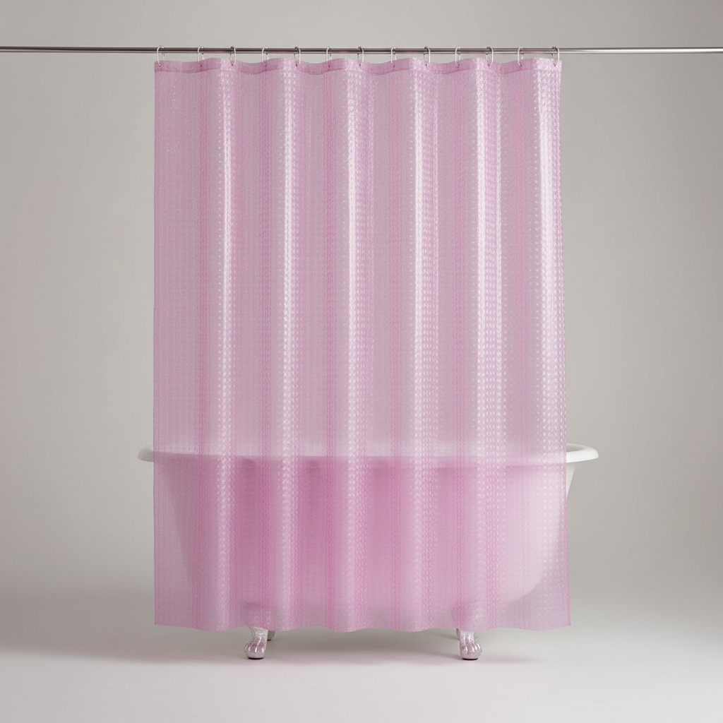 Transparent 3D Cube Pattern EVA Shower Curtain