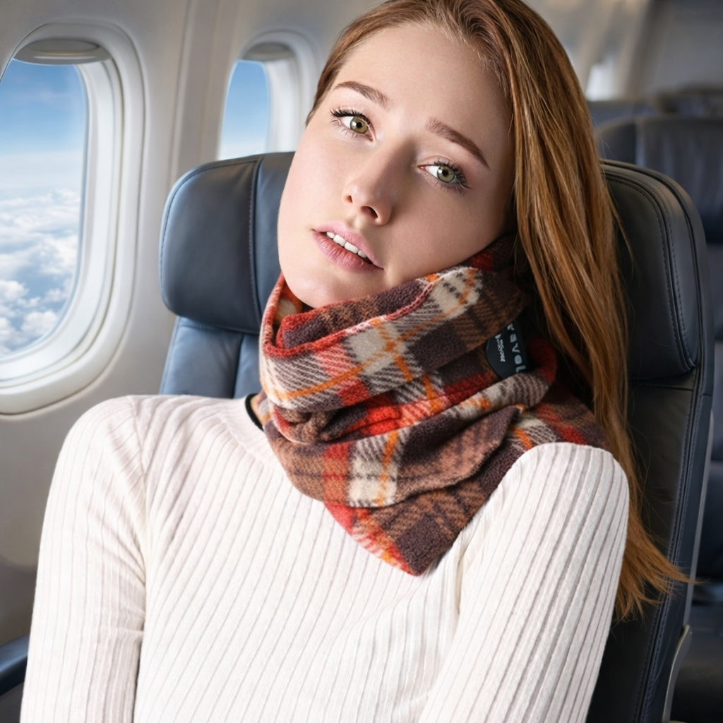 Wrap Style Travel Pillow for Upright Neck Support