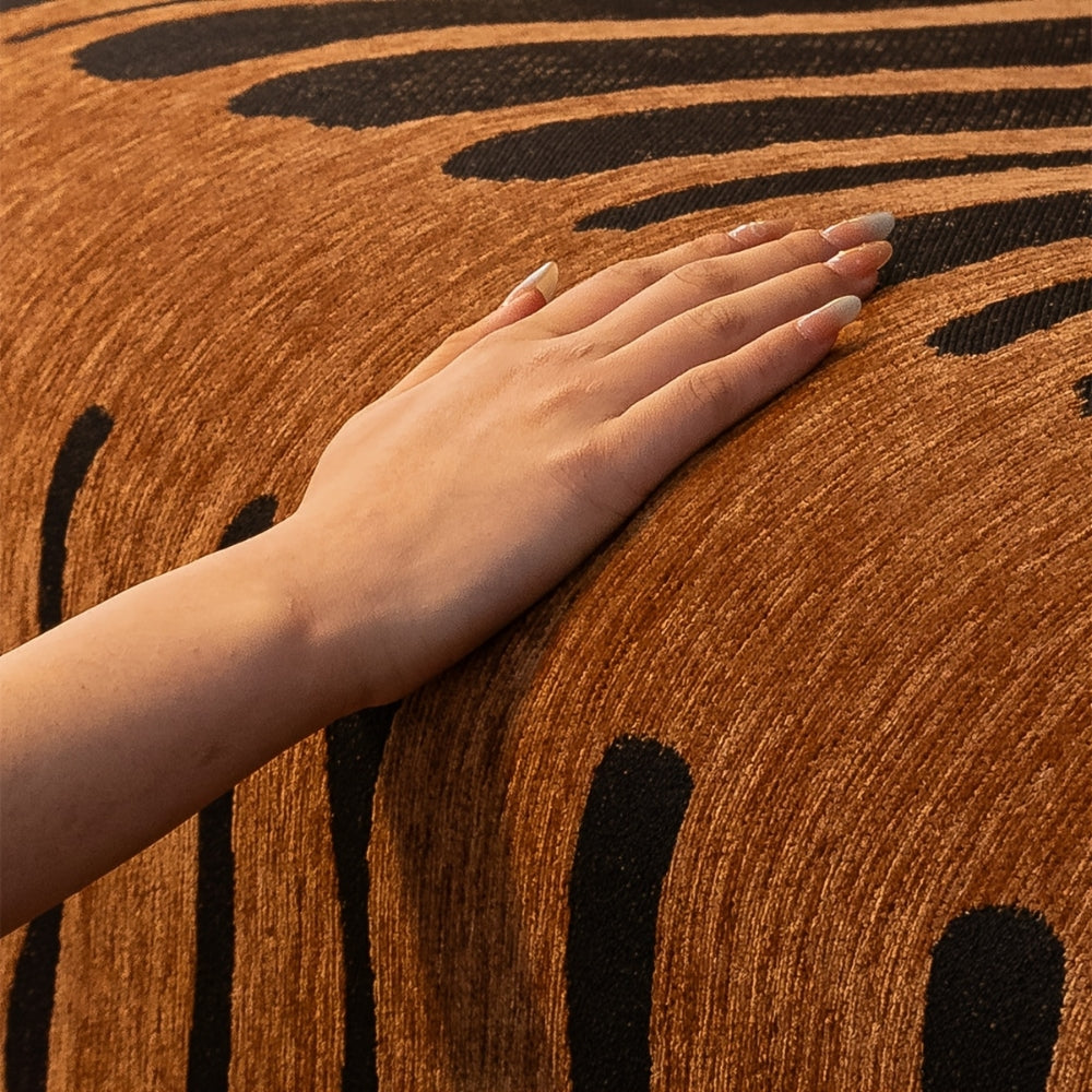 Tribal Chenille Sofa Cover with Abstract Patterns