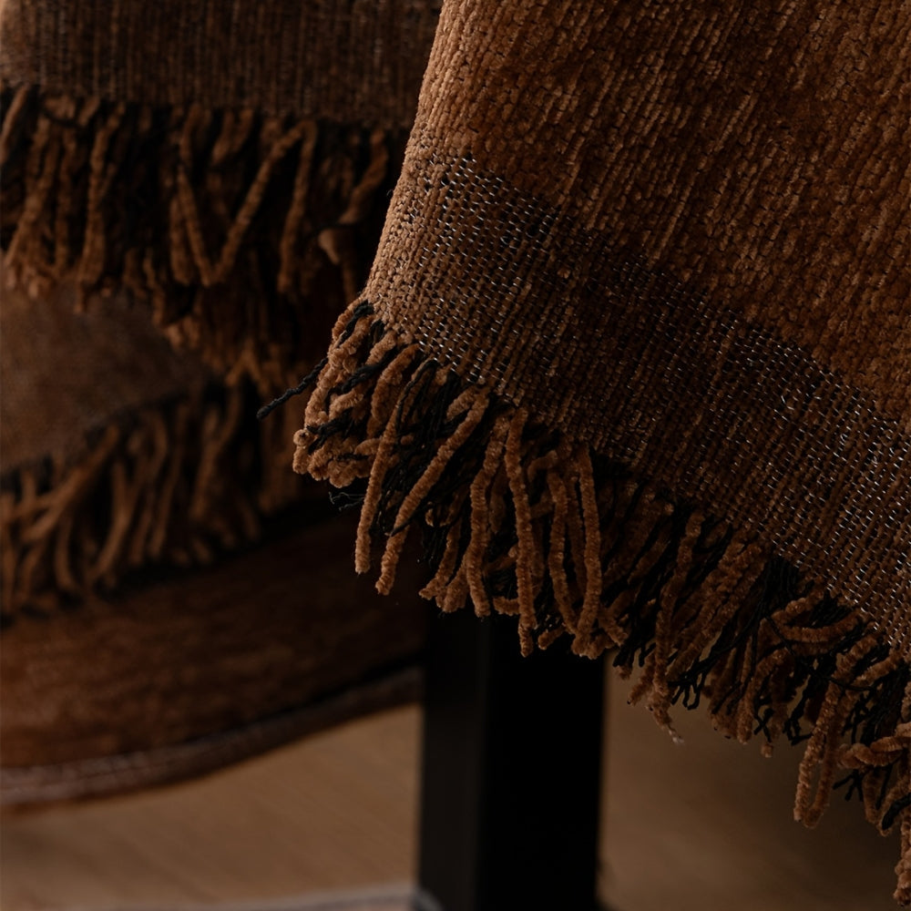 Tribal Chenille Sofa Cover with Abstract Patterns