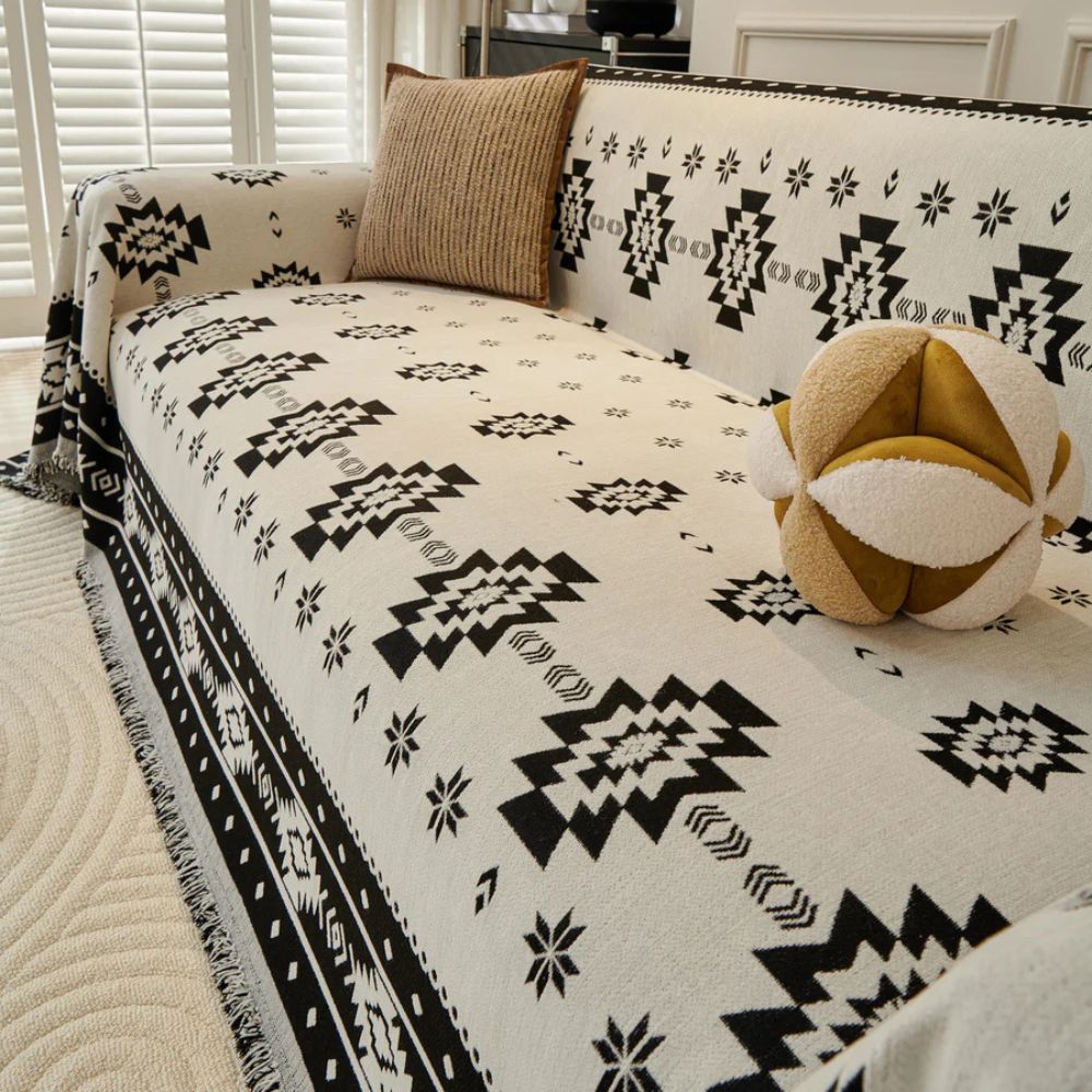 Reversible Tribal Chenille Sofa Cover
