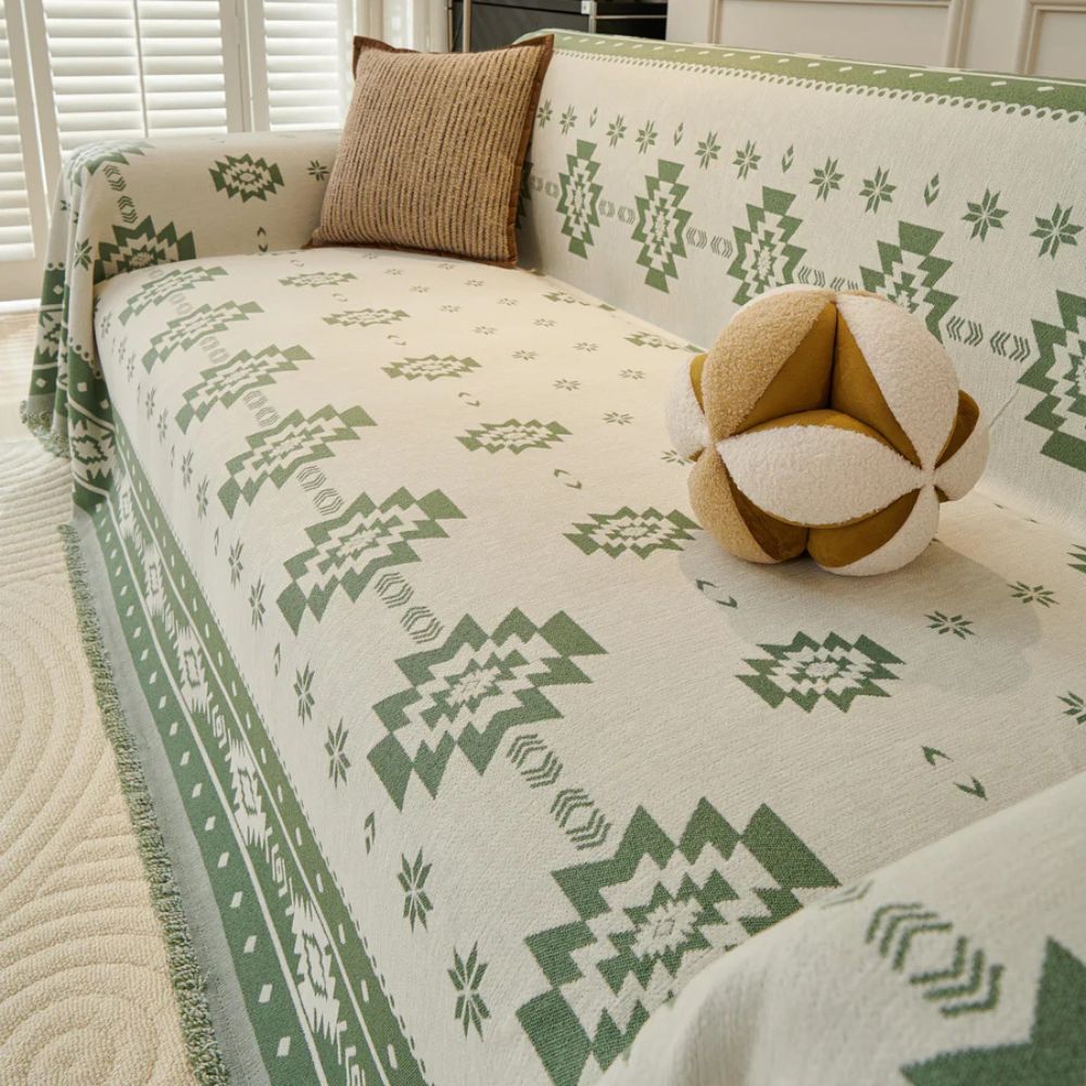 Reversible Tribal Chenille Sofa Cover