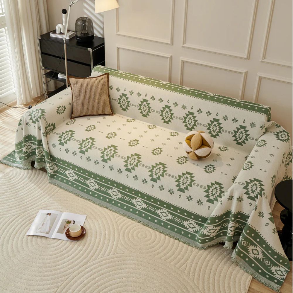 Reversible Tribal Chenille Sofa Cover